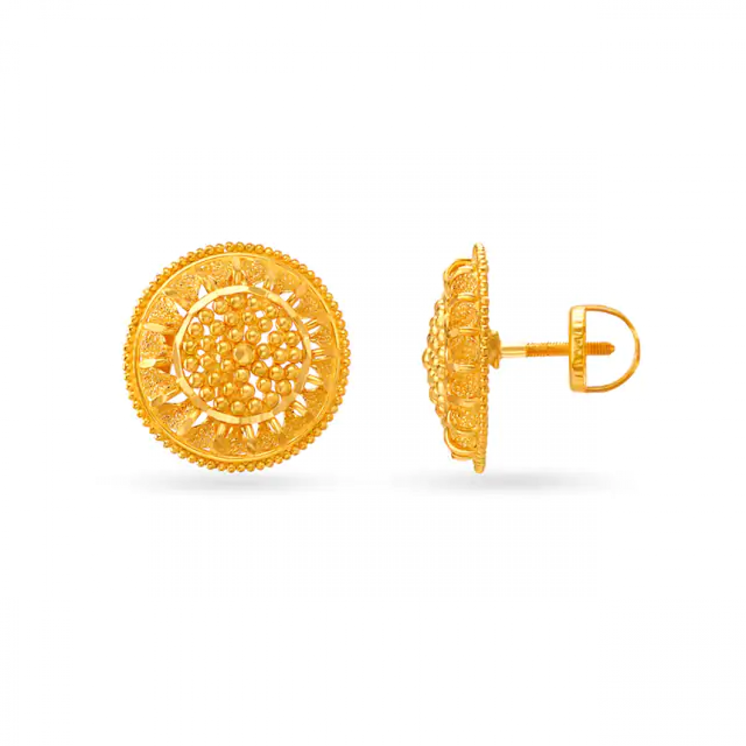 Elaborate Small Gold Stud