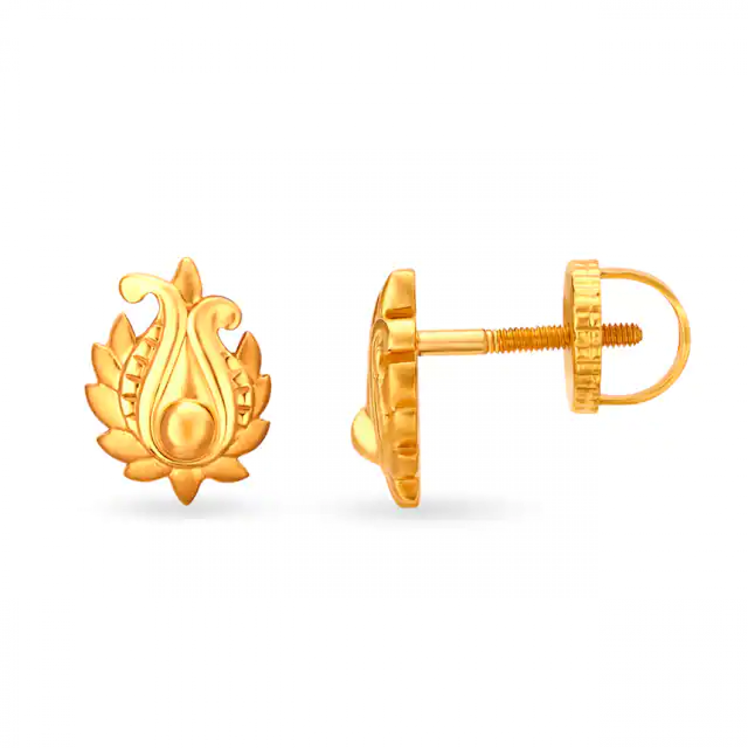 Biva Floral Gold Stud Earrings