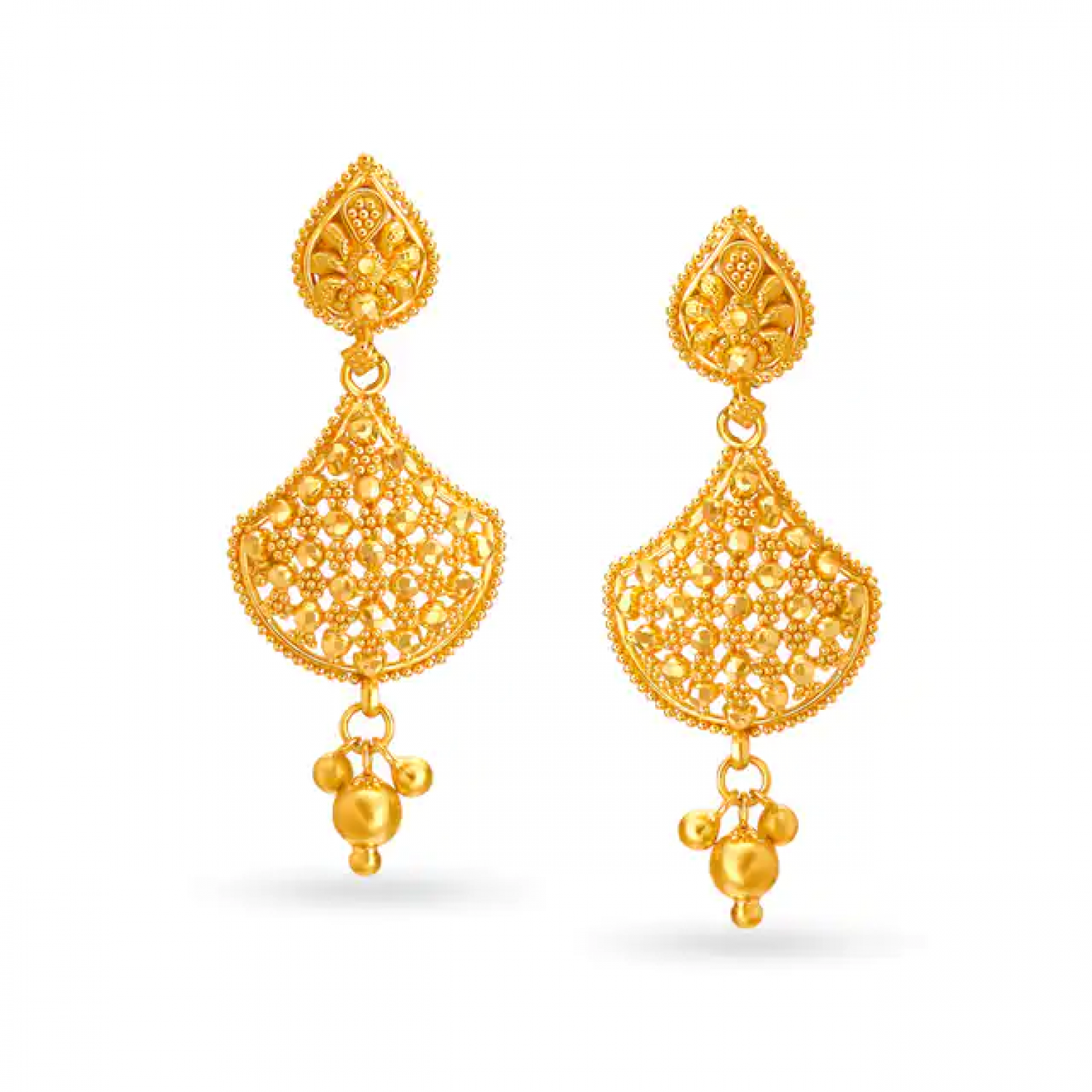 Bedazzling Drop Gold Earrings
