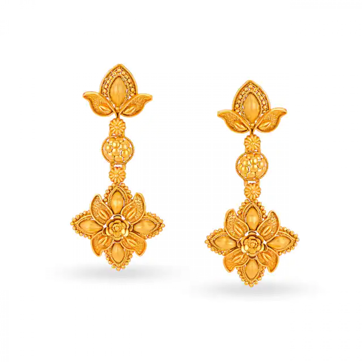 Blossoming Gold Drop Earrings