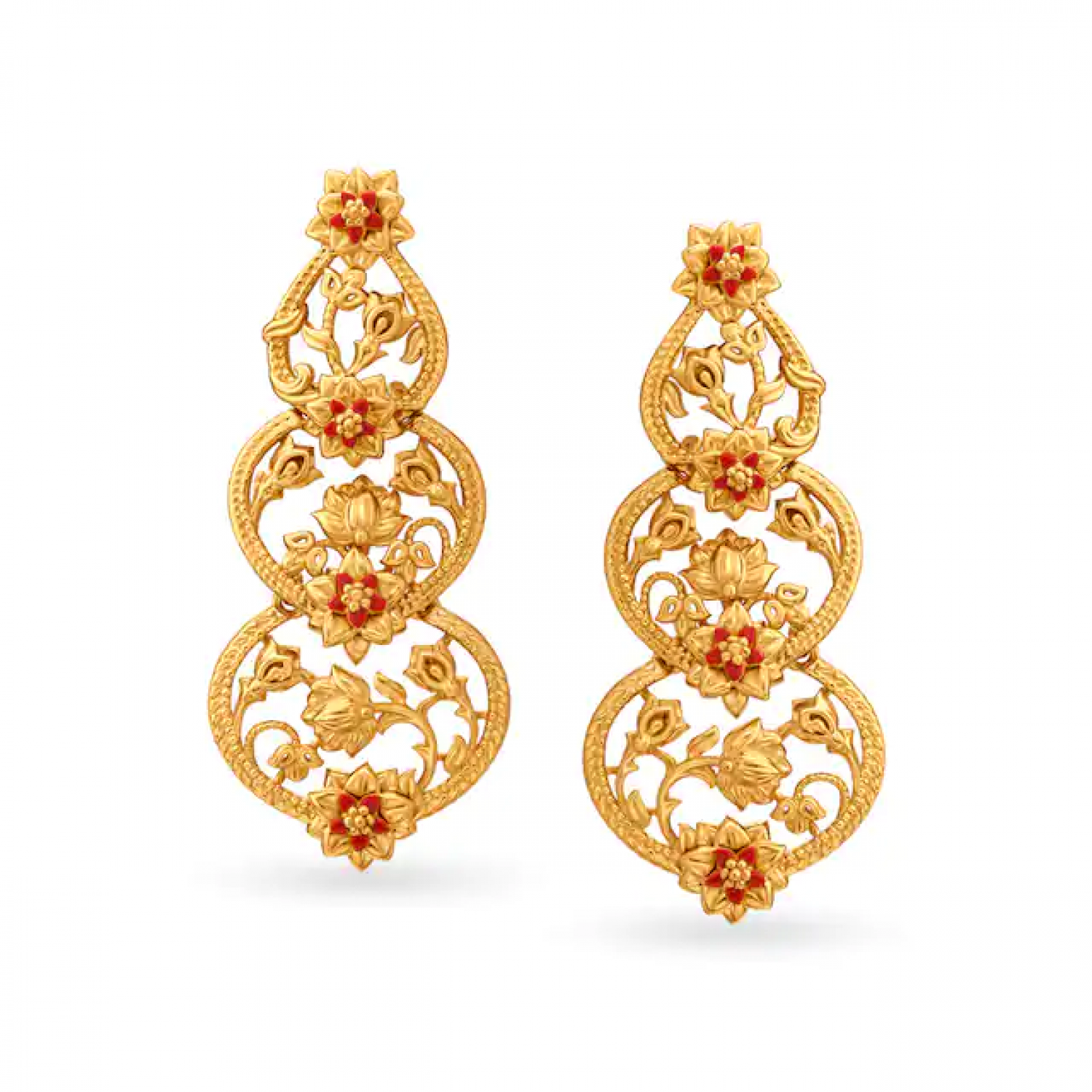 Regal Floral Gold Earrings