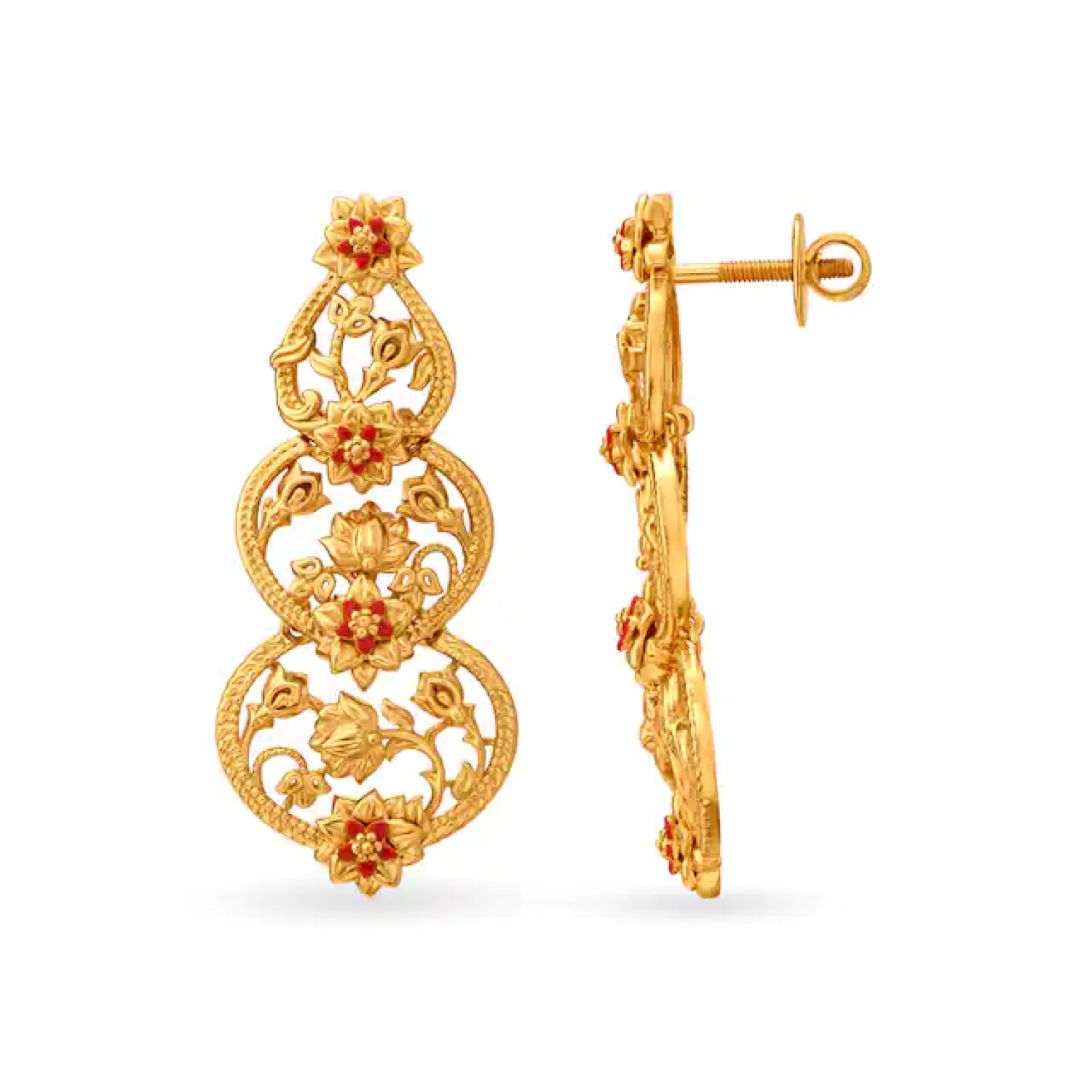 Regal Floral Gold Earrings