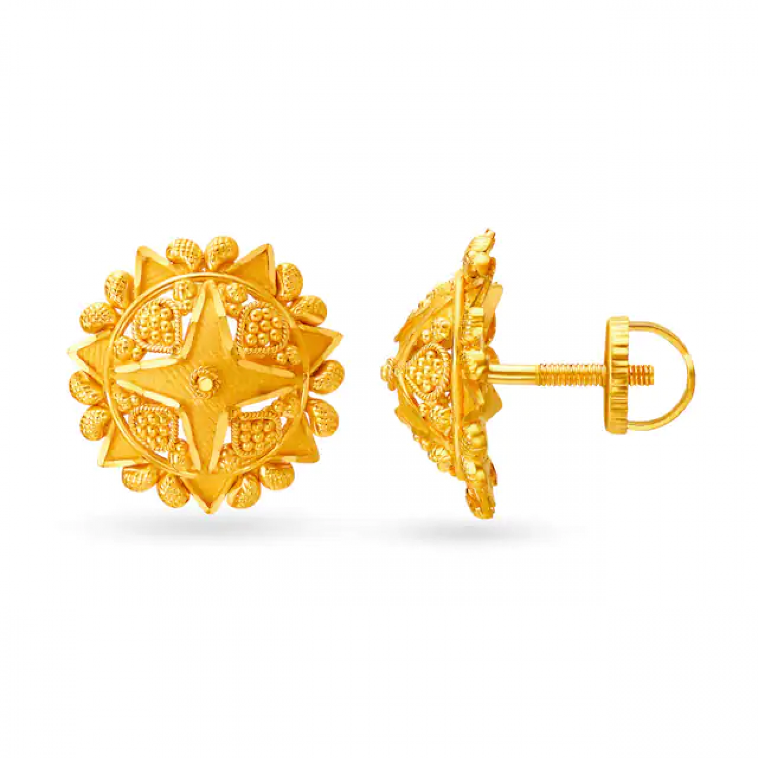 Alluring Gold Round Stud
