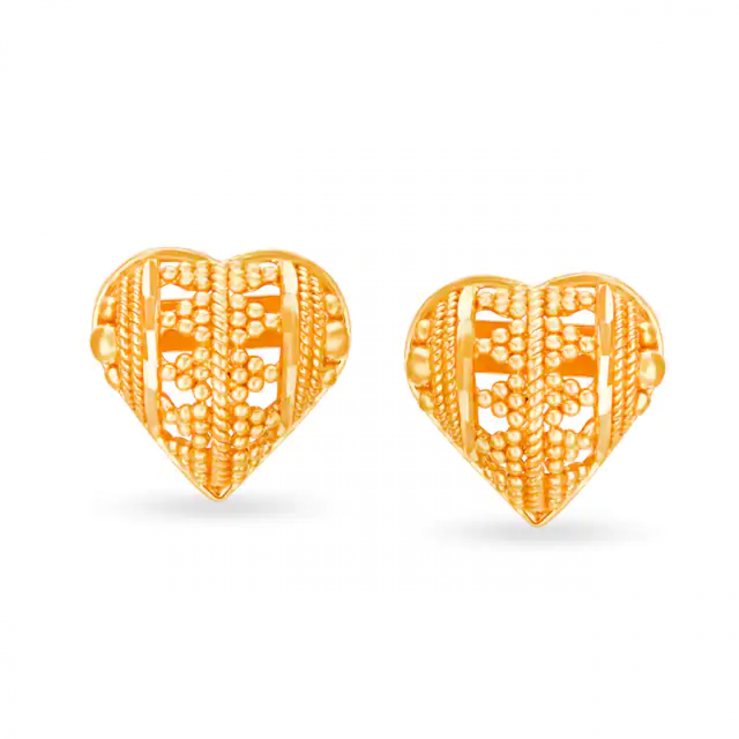 Romantic Gold Heart Studs