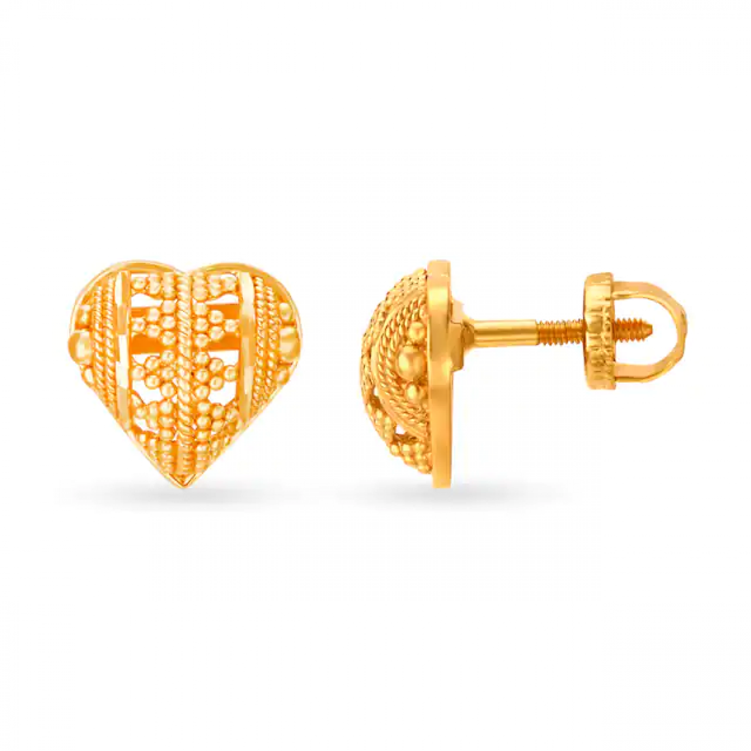 Romantic Gold Heart Studs