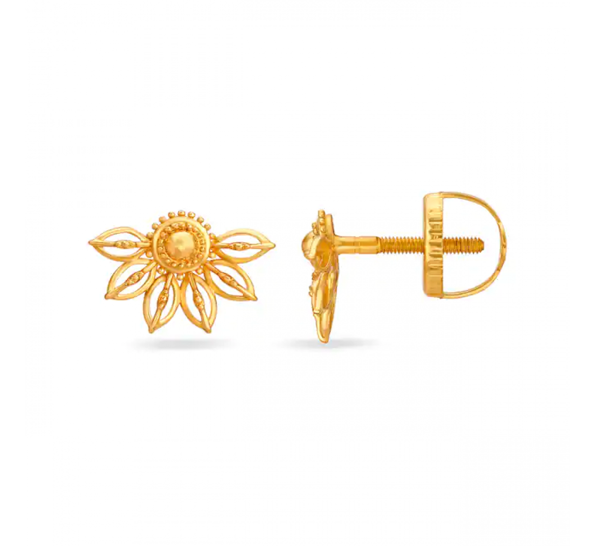 Unique Floral Gold Stud