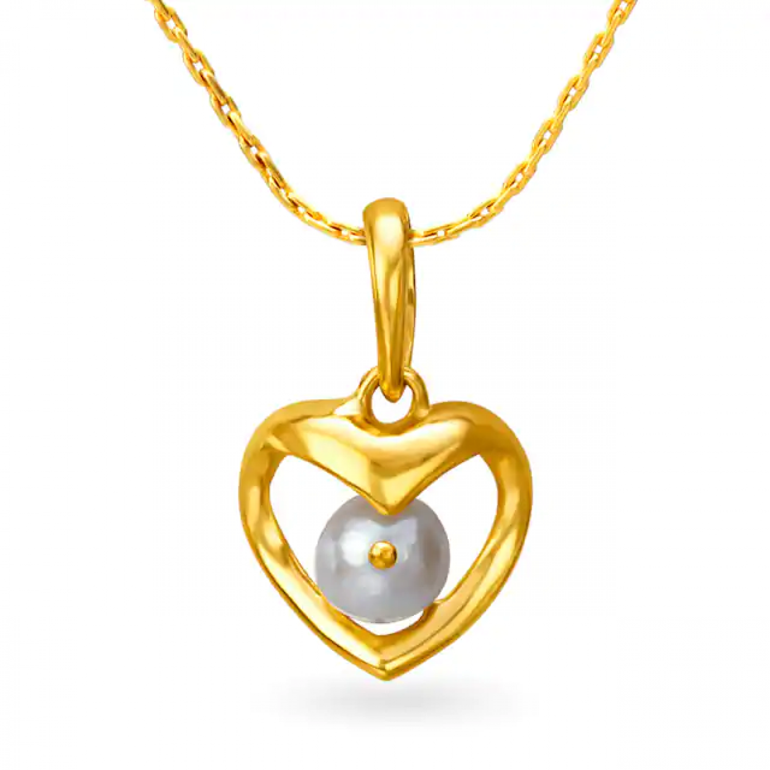 Pearl Isla Heart Gold Pendant