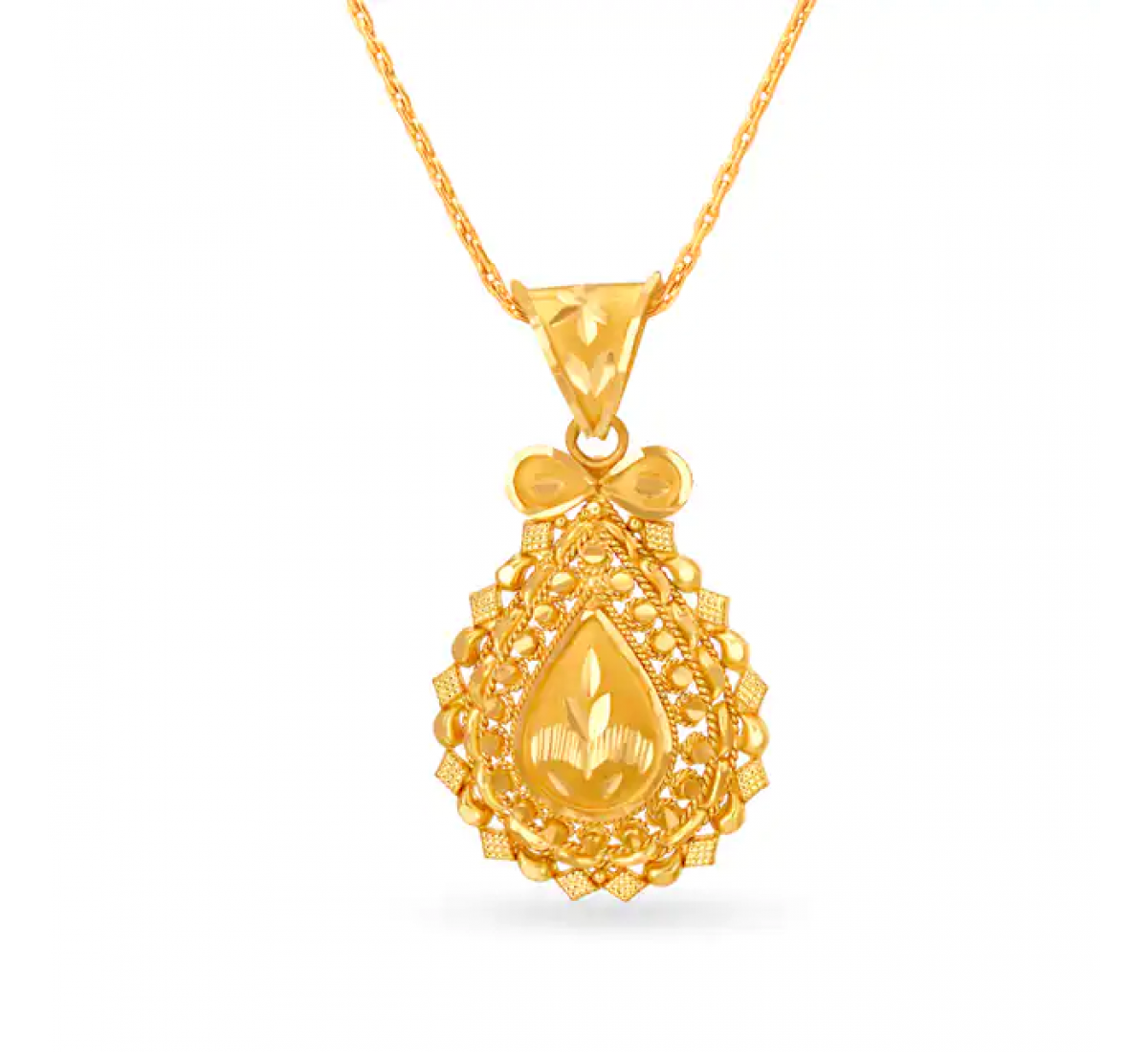 Striking Teardrop Gold Pendant