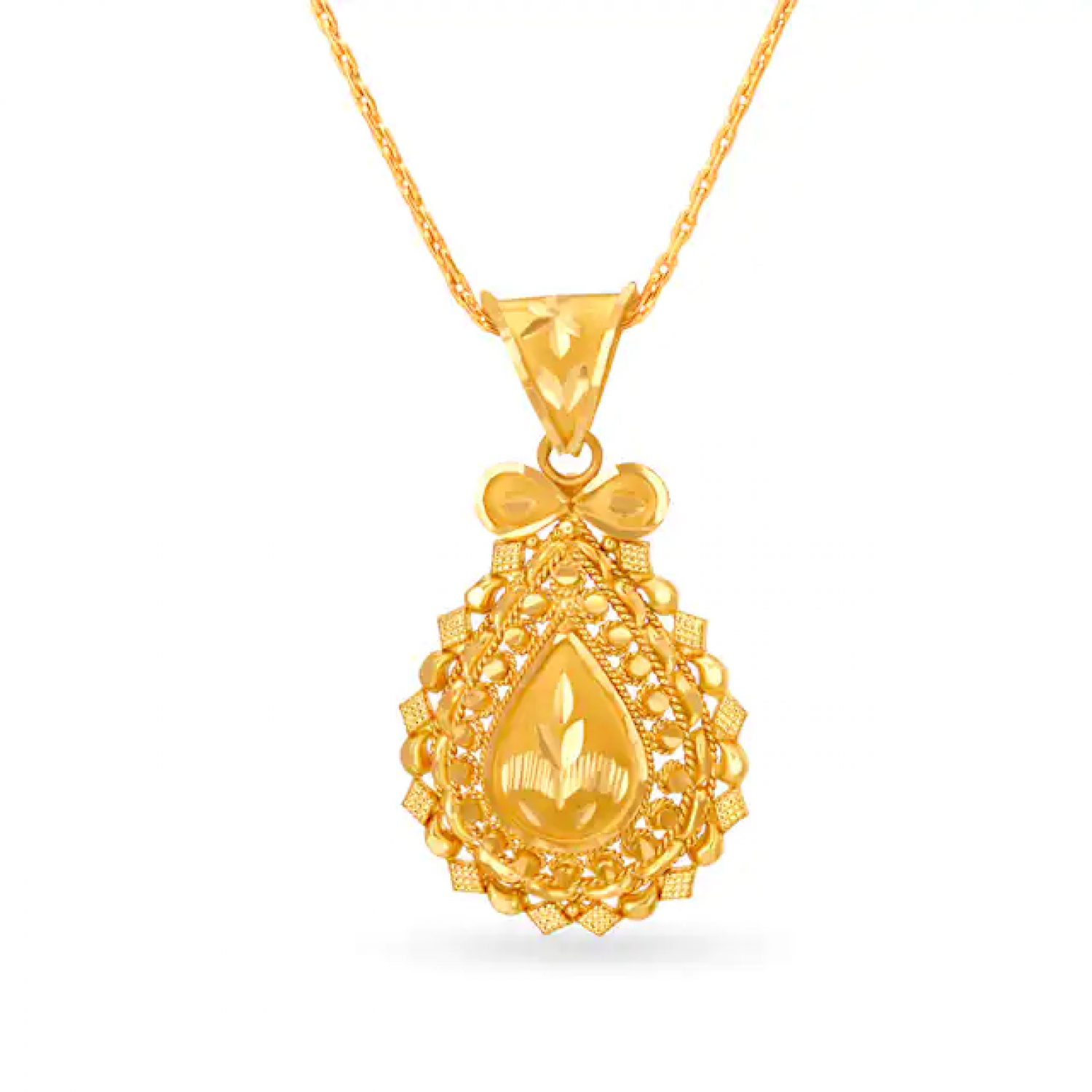 Striking Teardrop Gold Pendant