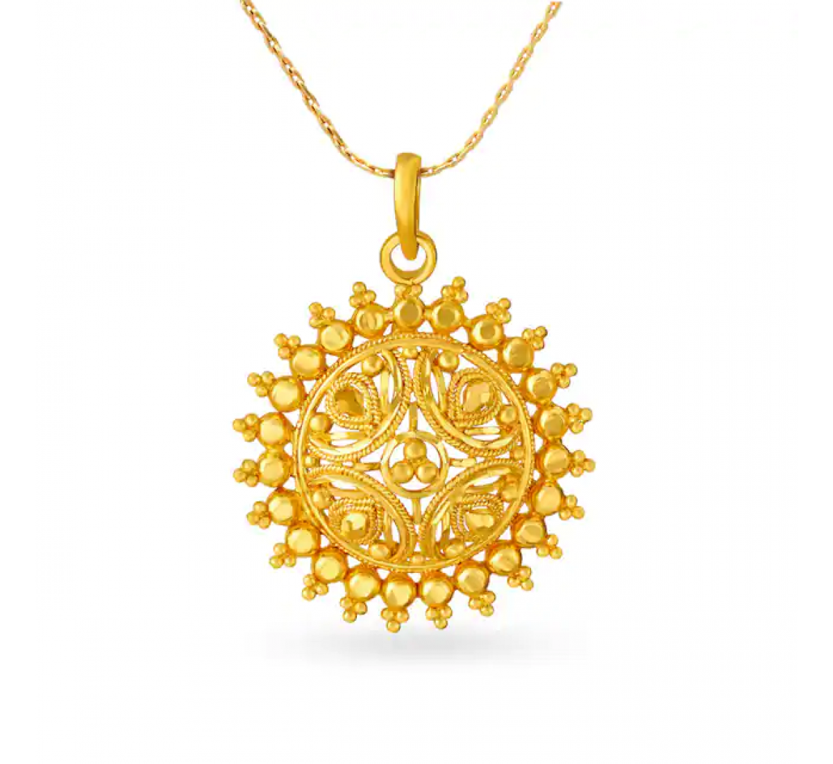 Classic Circular Gold Pendant