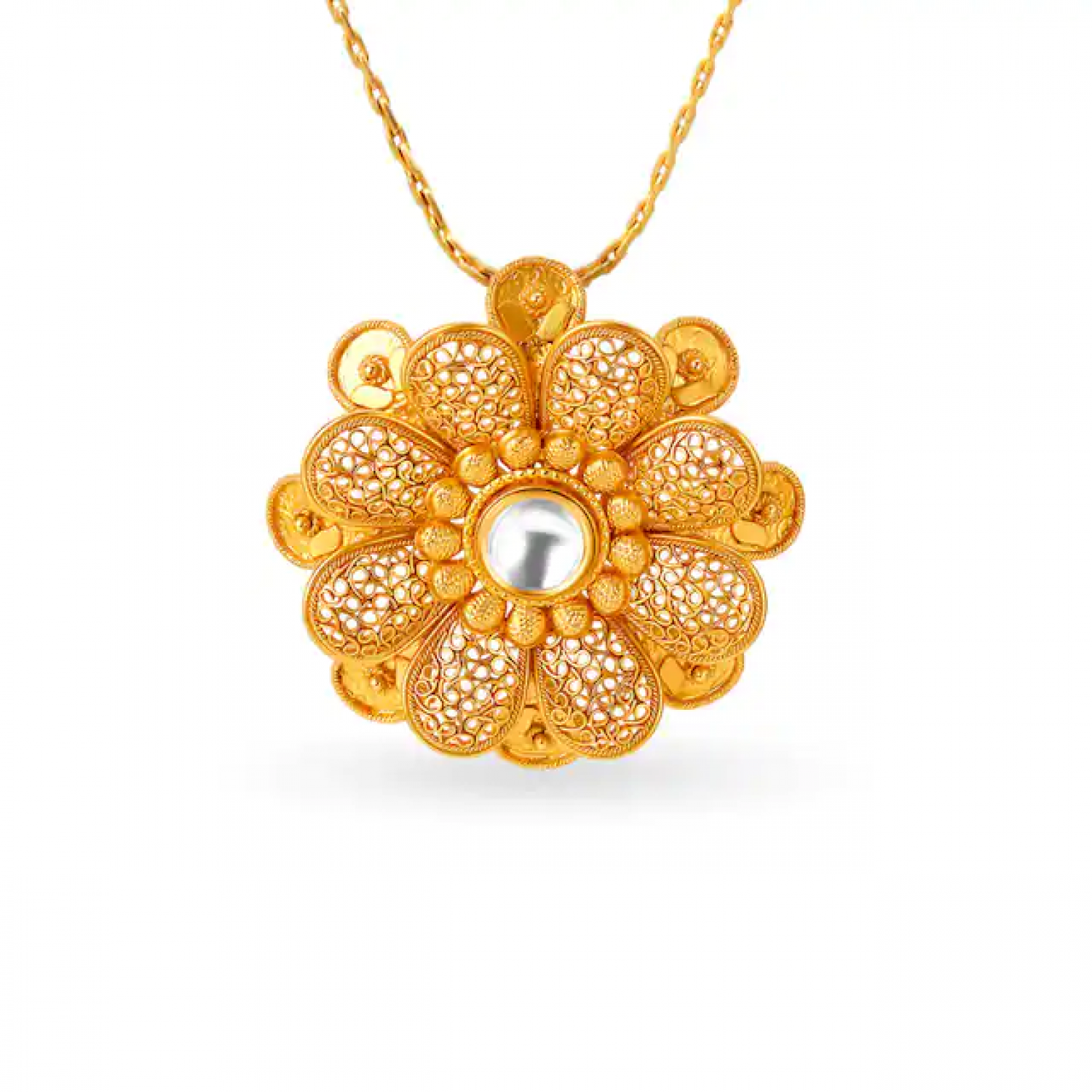 Classical Floral Gold Pendant