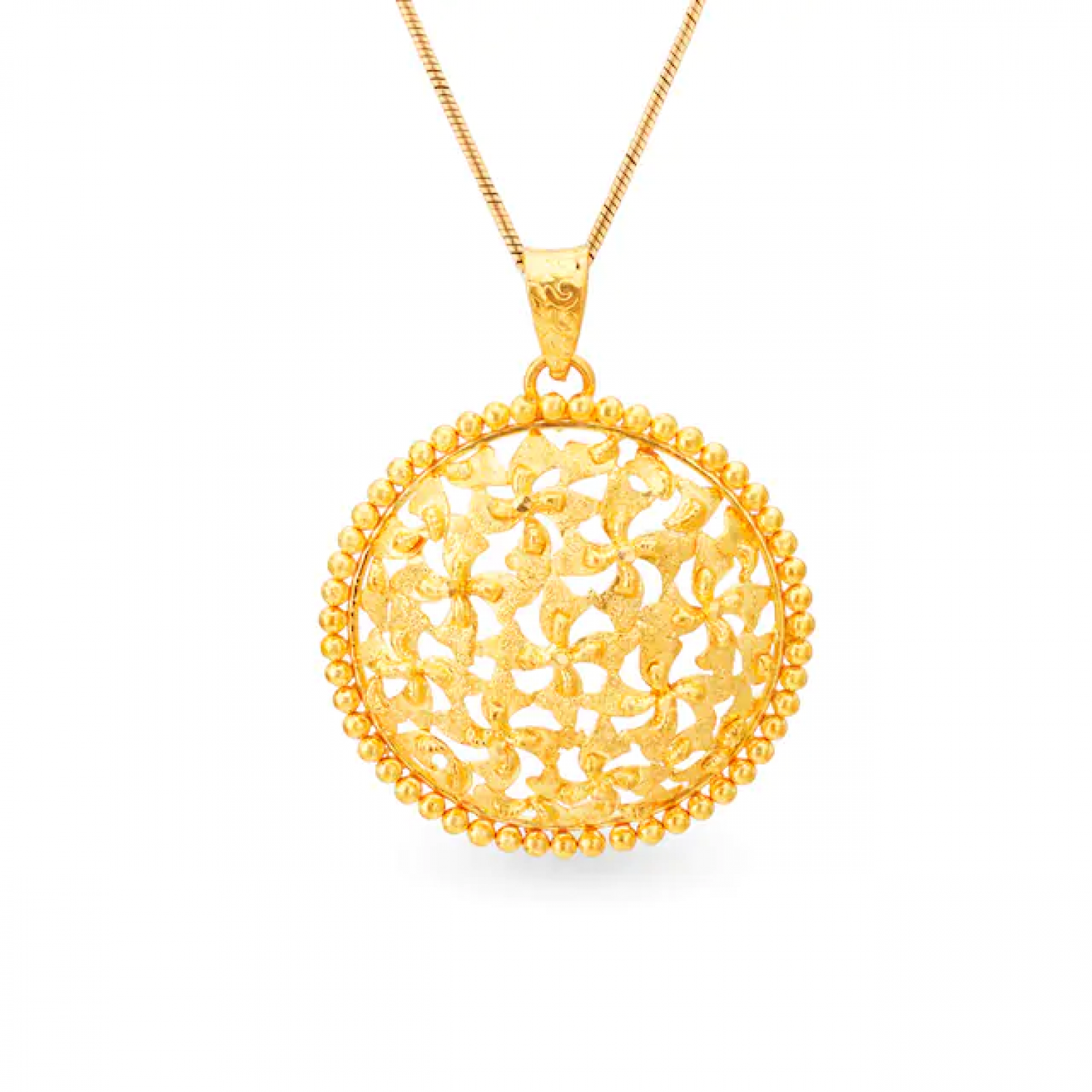 Anuradha Floral Gold Pendant