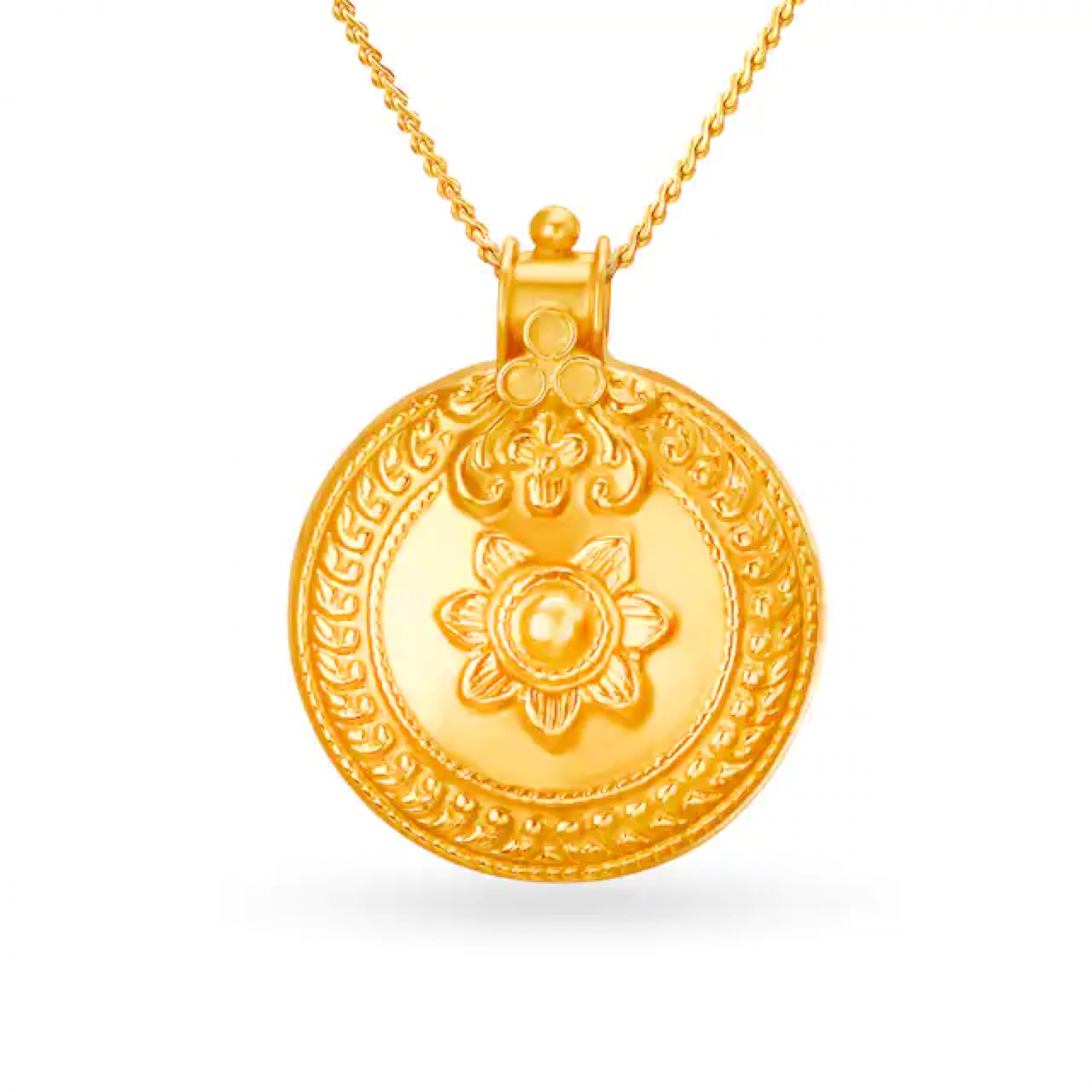 Orthodox Gold Floral Pendant