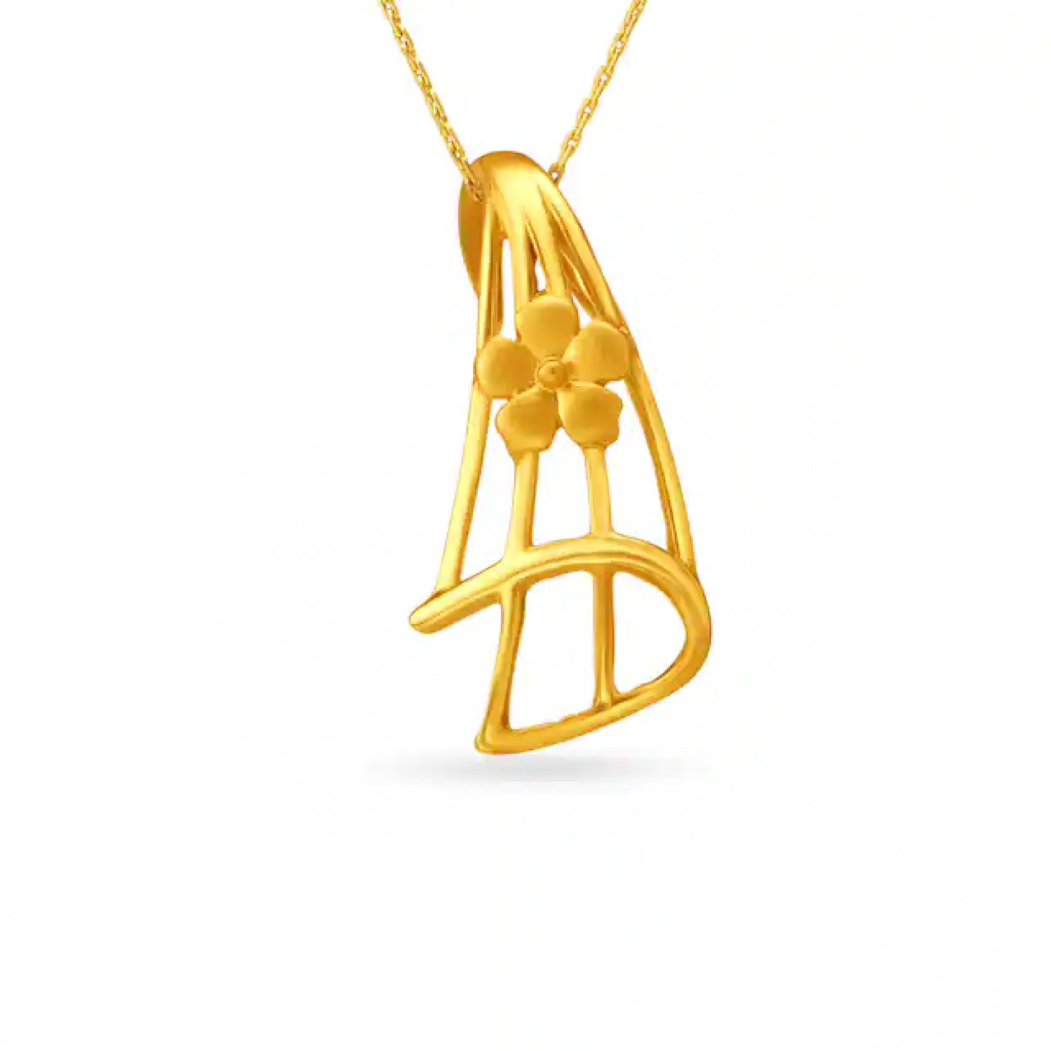 Minimalist Floral Gold Pendant