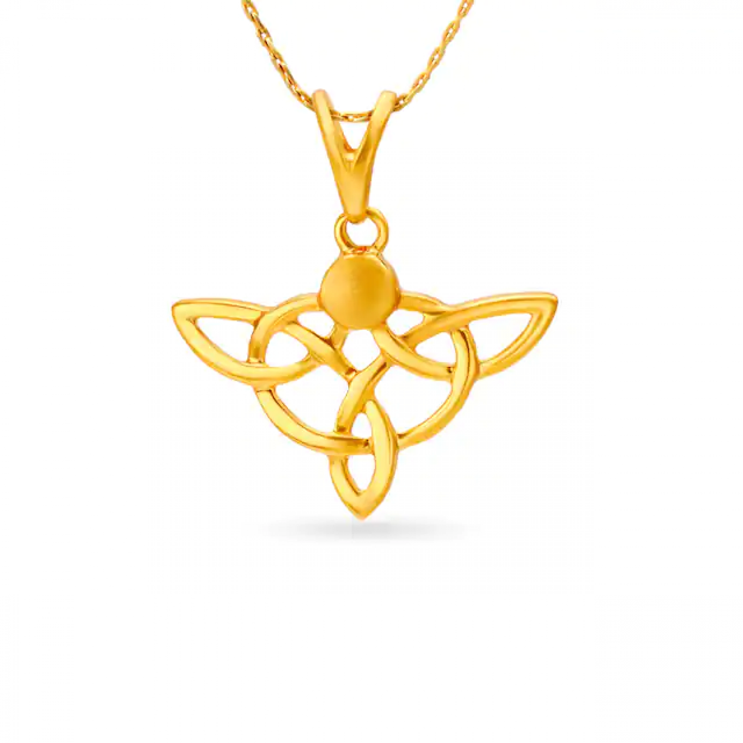 Abstract Motif Gold Pendant