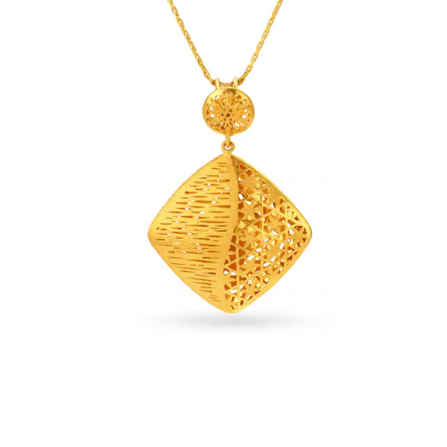 Artistic Rhombic Gold Pendant