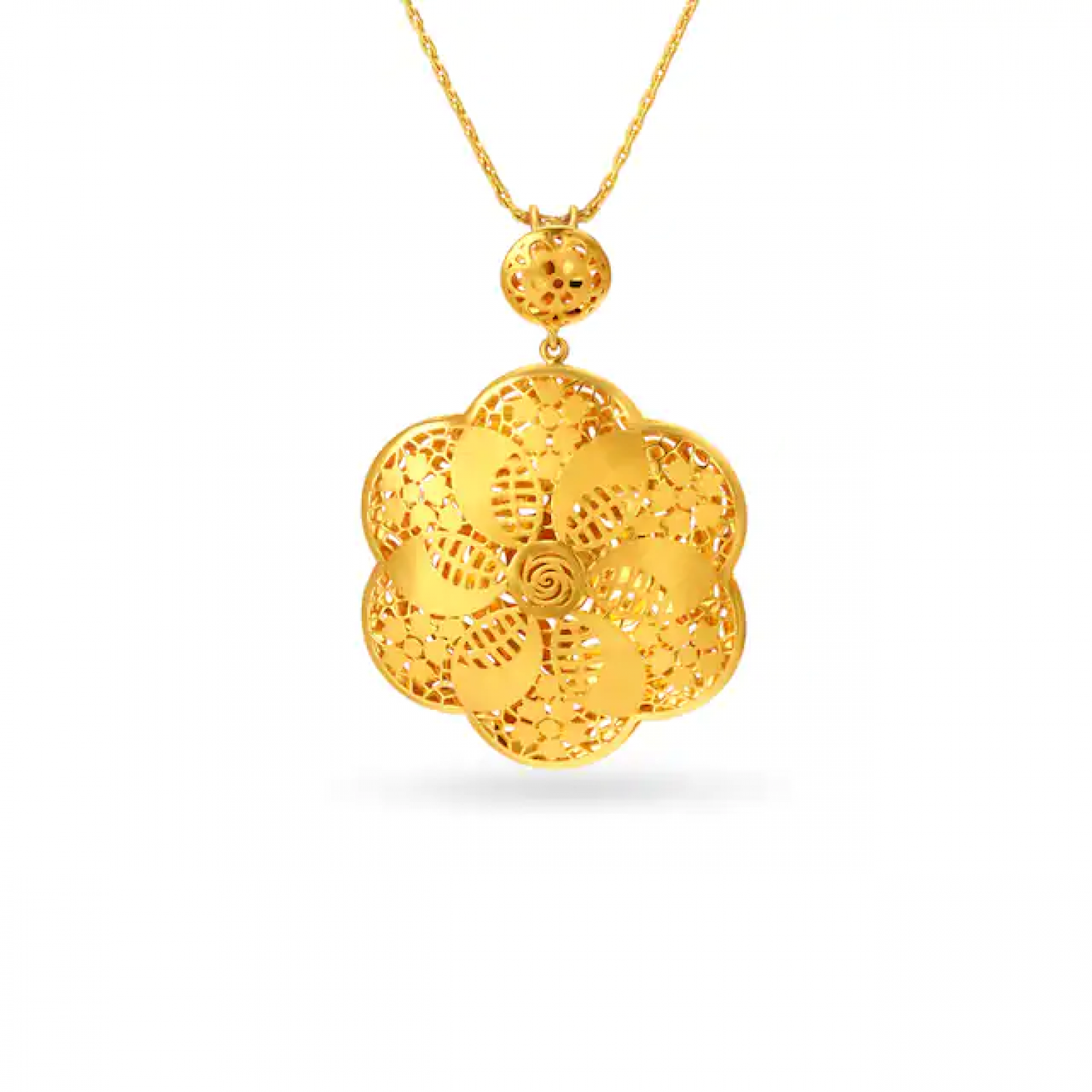 Decorous Floral Gold Pendant