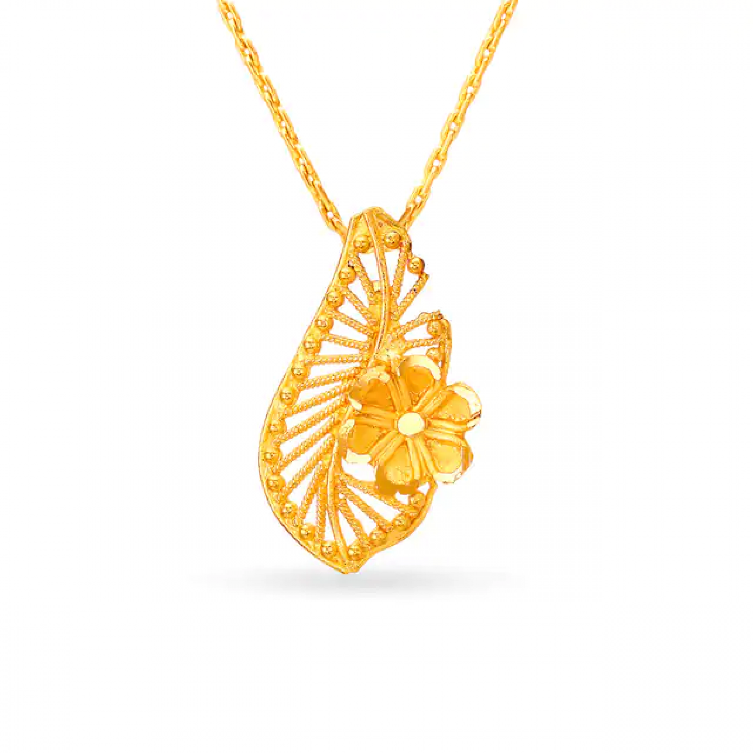 Floral Gold Leaf Pendant