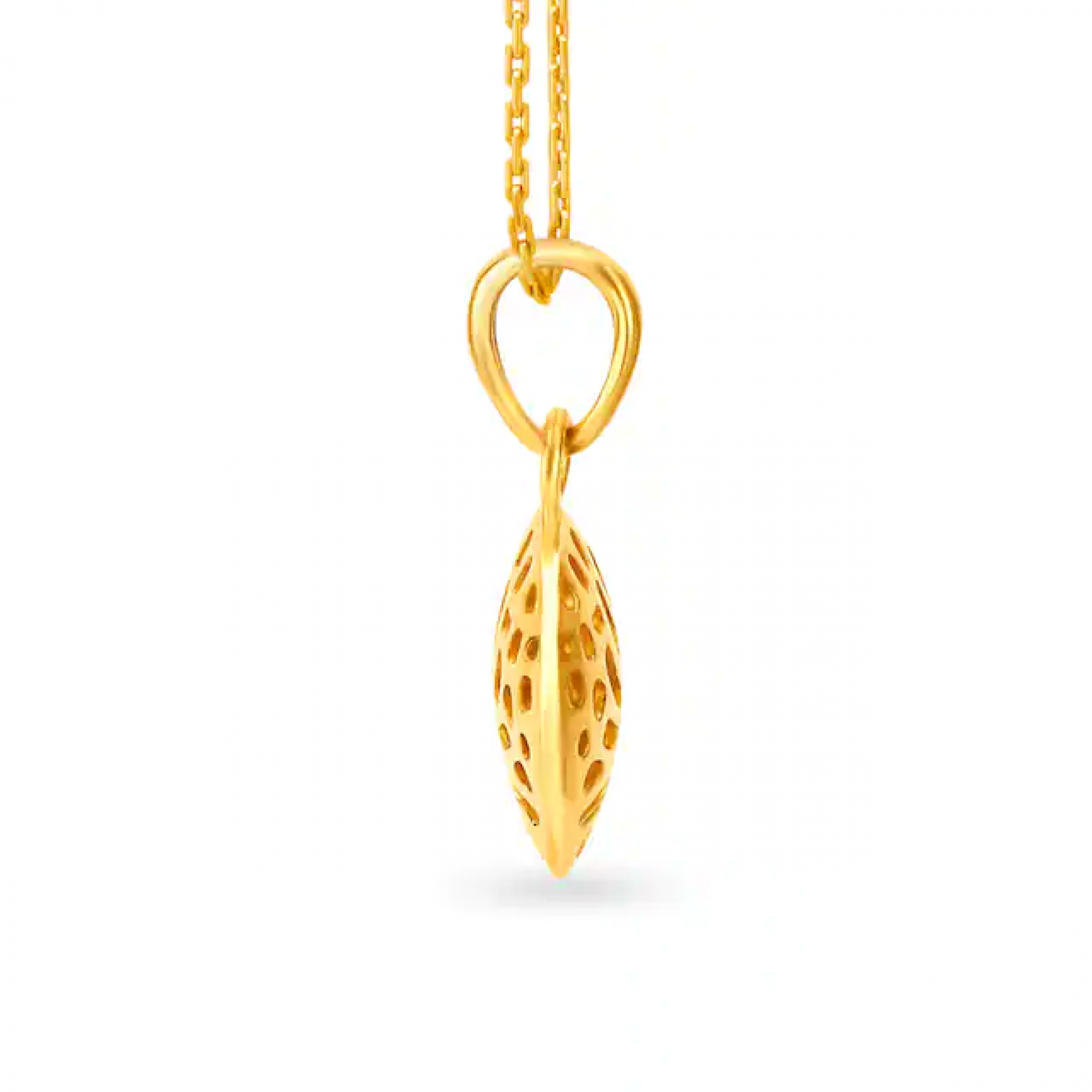 Dainty Hook Leaf Gold Pendant