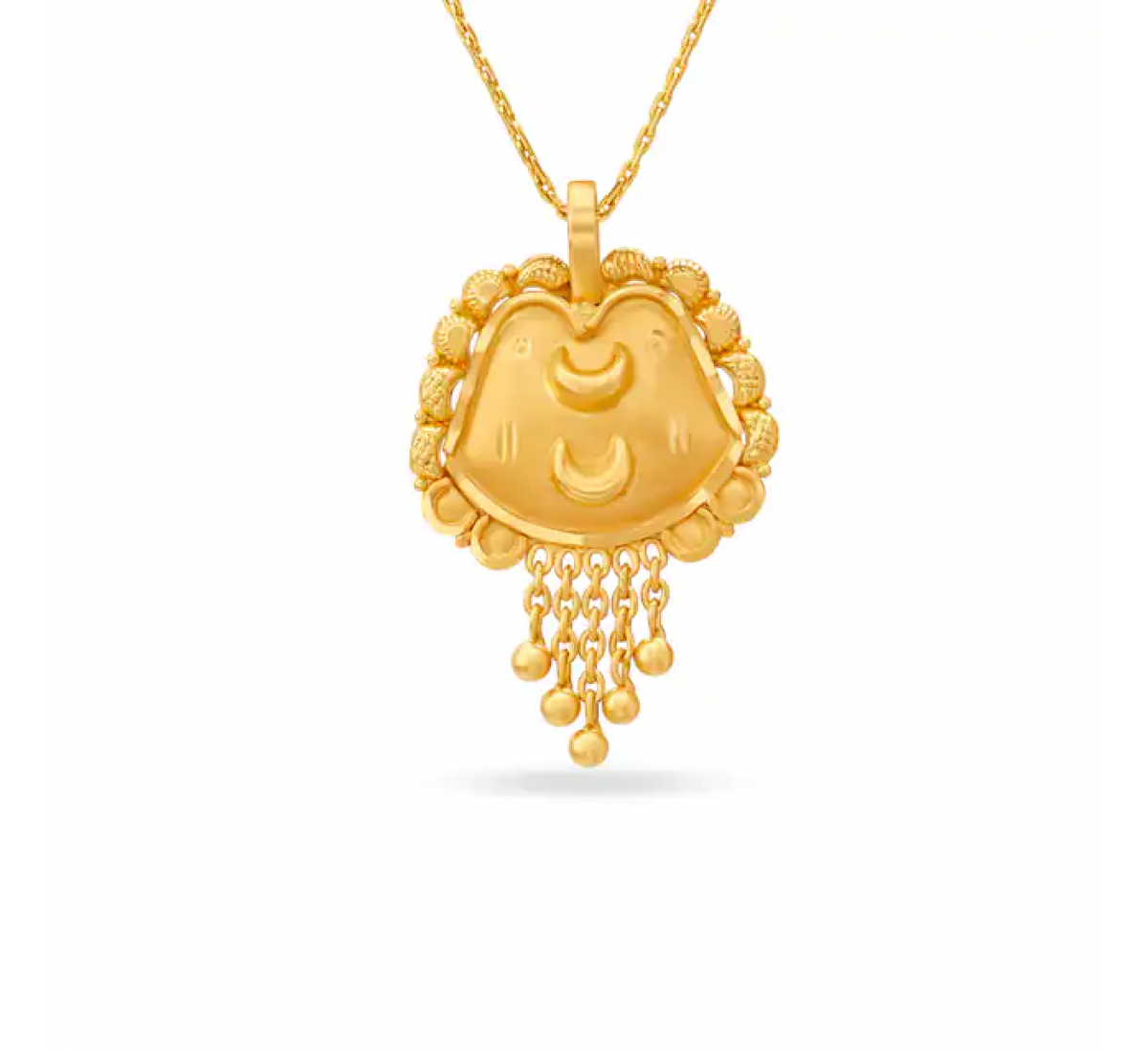 Rhombic Carved Gold Pendant