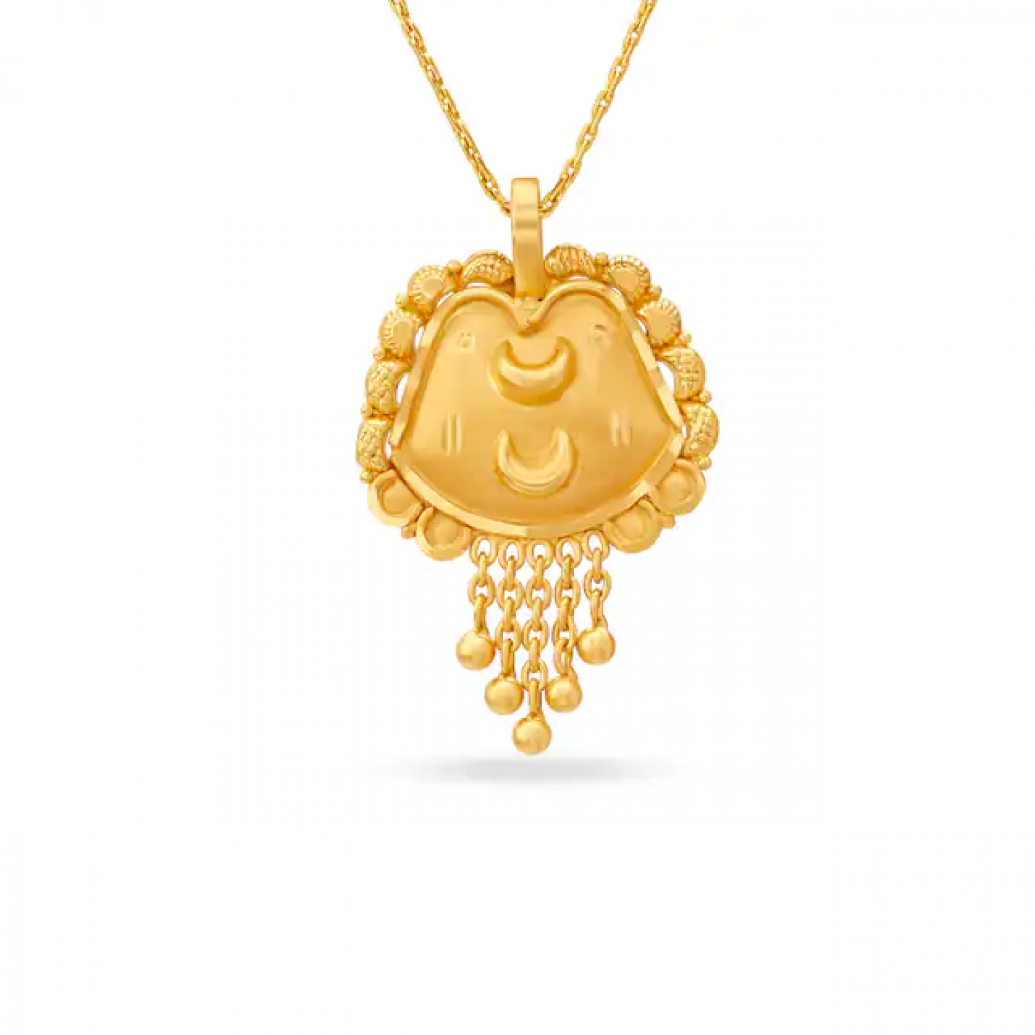 Rhombic Carved Gold Pendant