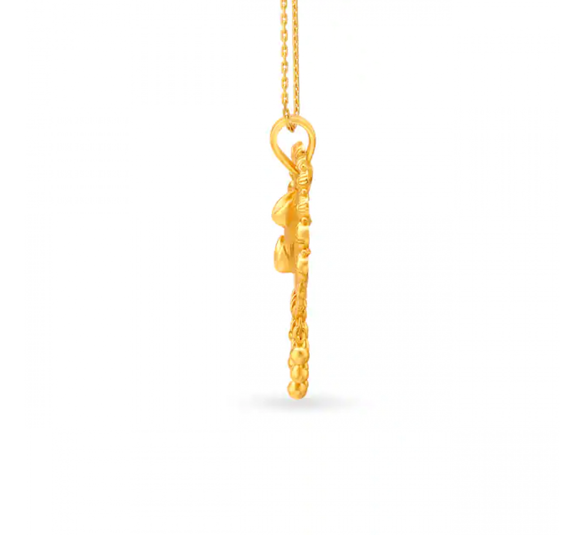 Rhombic Carved Gold Pendant