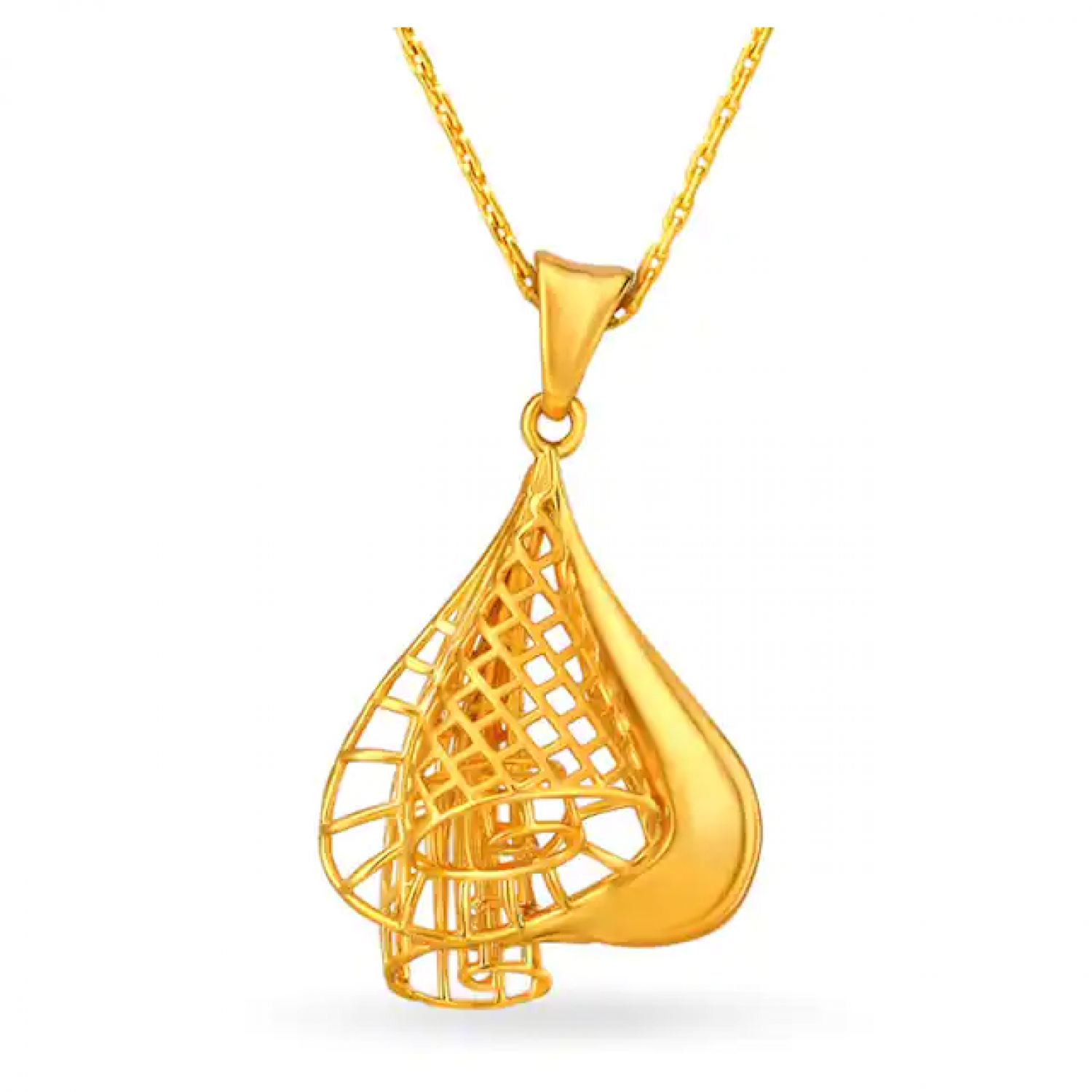 Contemporary Note Gold Pendant
