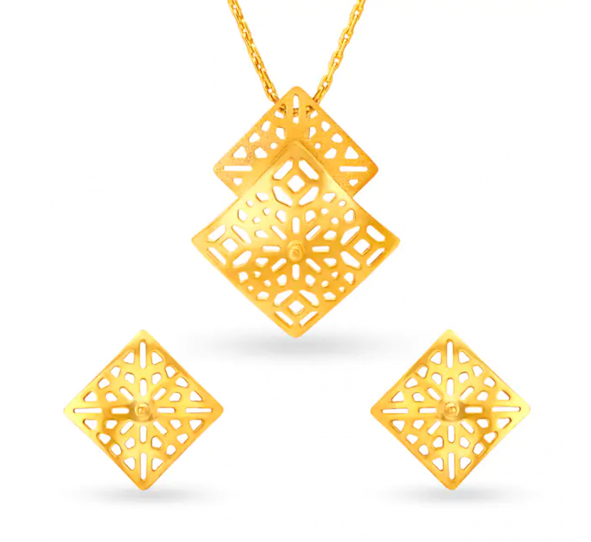 Geometeic Gold Pendant Set