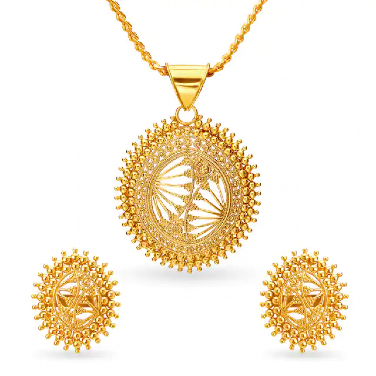 Radiant Gold Pendant Set