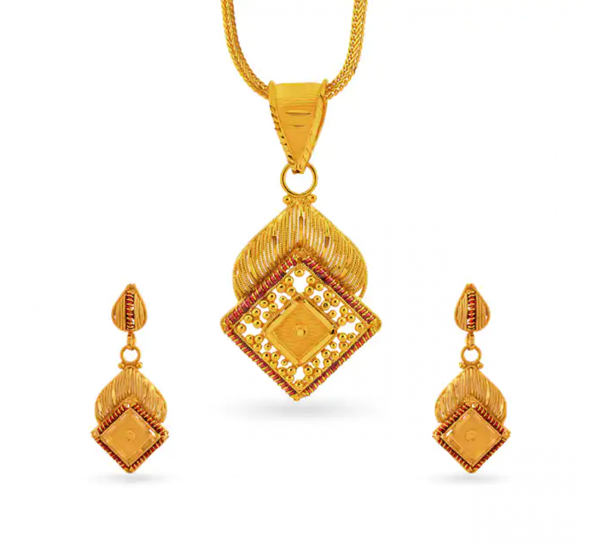 Resplendent Gold Pendant Set