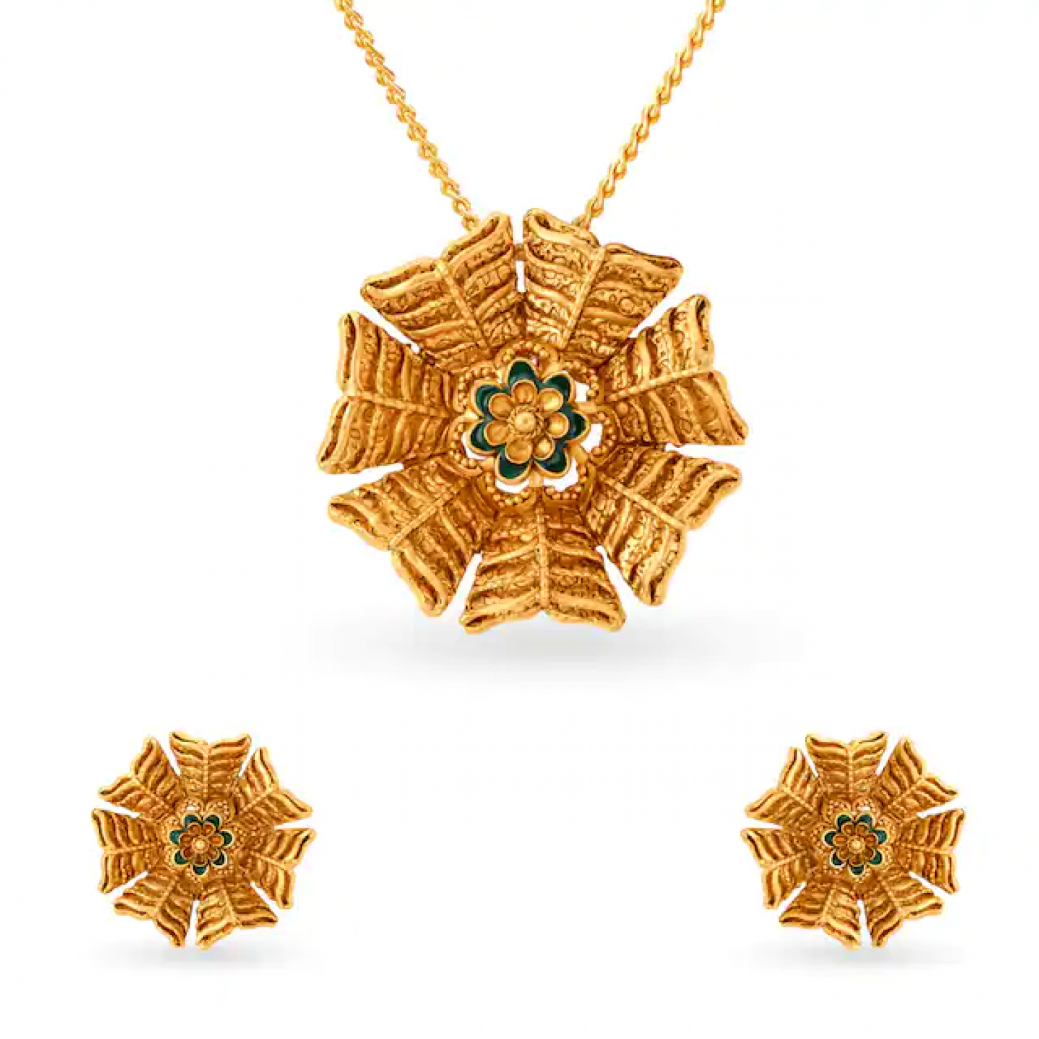 Knox Floral Gold Pendant Set