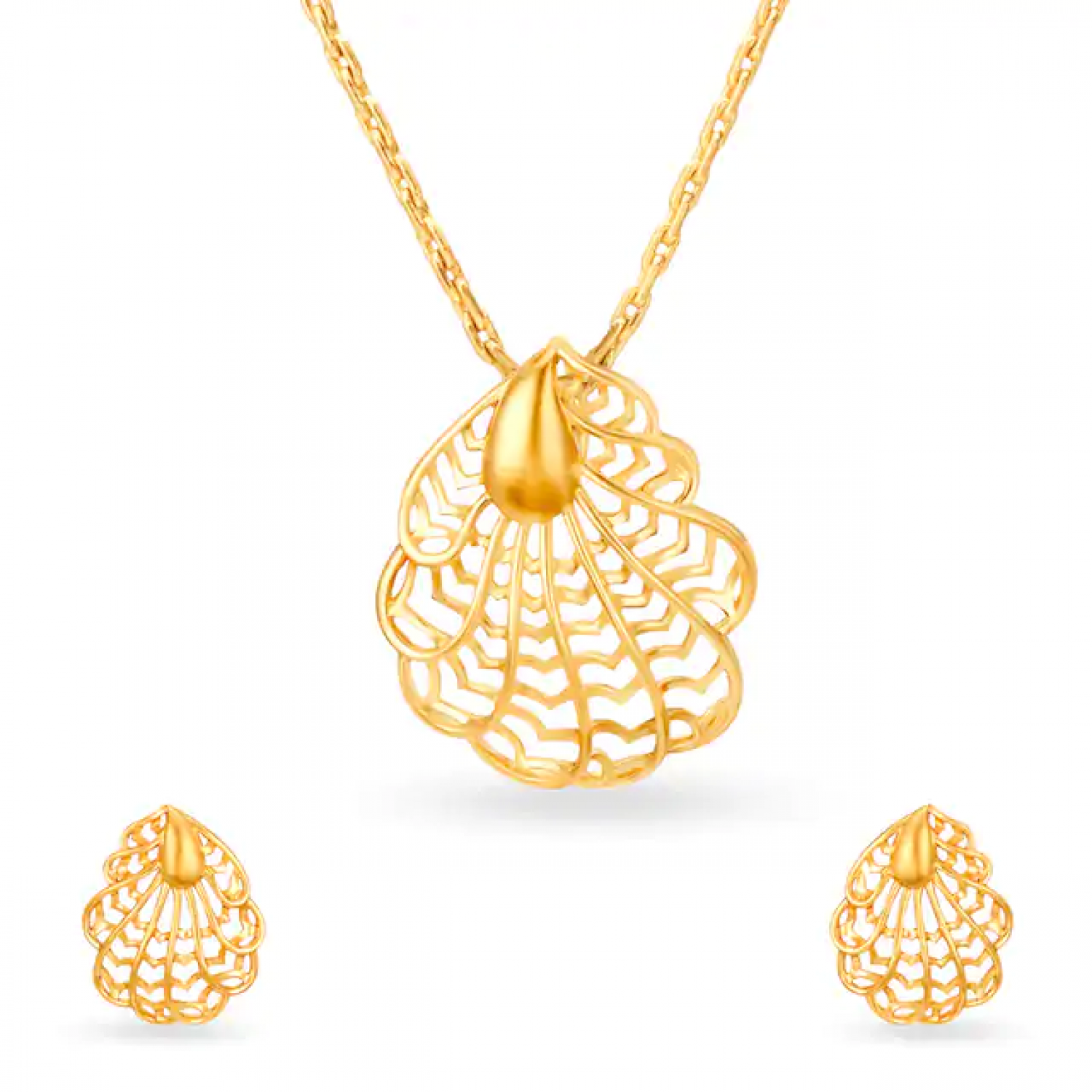 Leo Gold Peacock Pendant Set