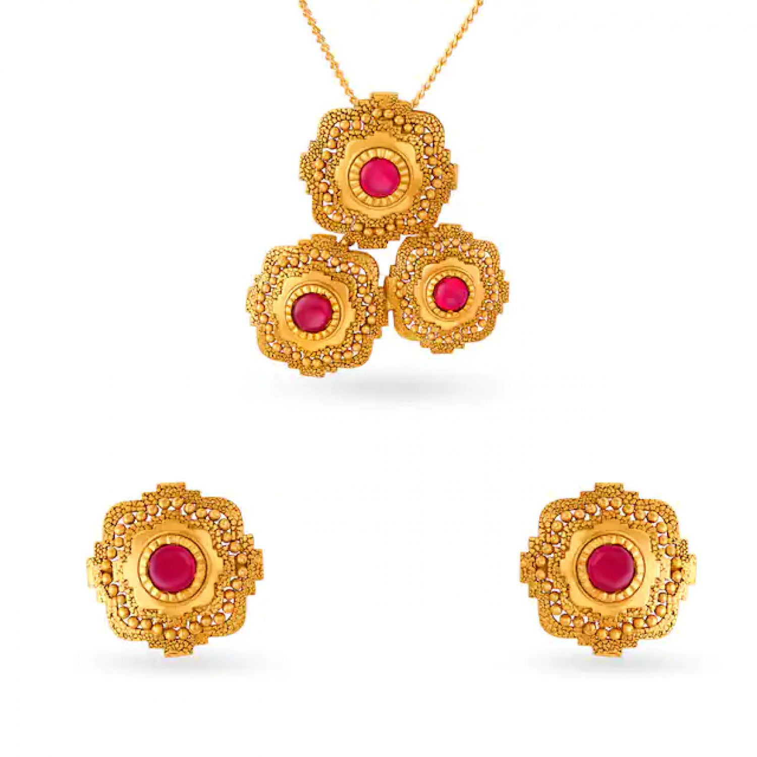 Marvellous Gold Pendant Set
