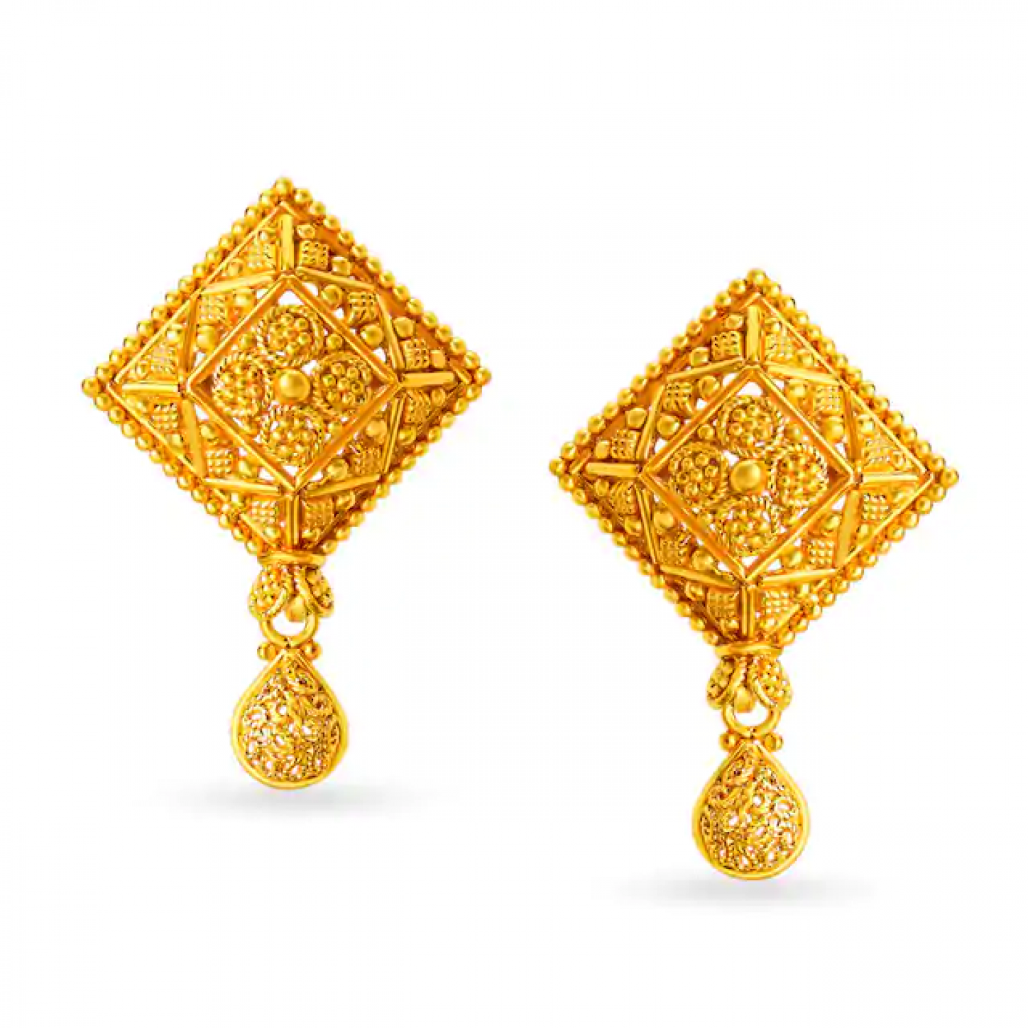 Vera Rhombus Gold Pendant Set