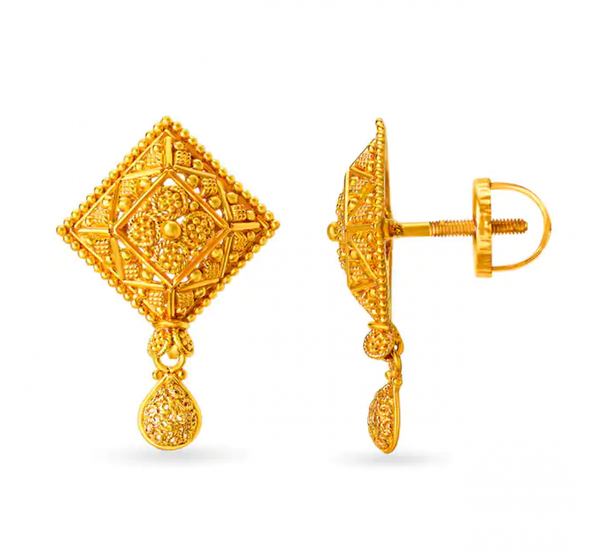Vera Rhombus Gold Pendant Set