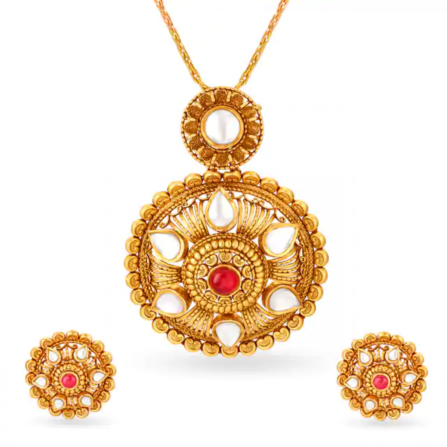 Enchanting Gold Pendant Set