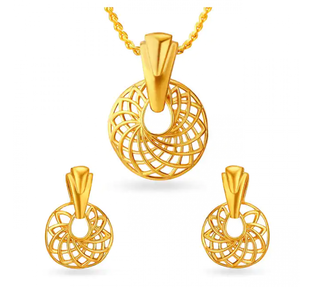 Floral Ingrid Gold Pendant Set