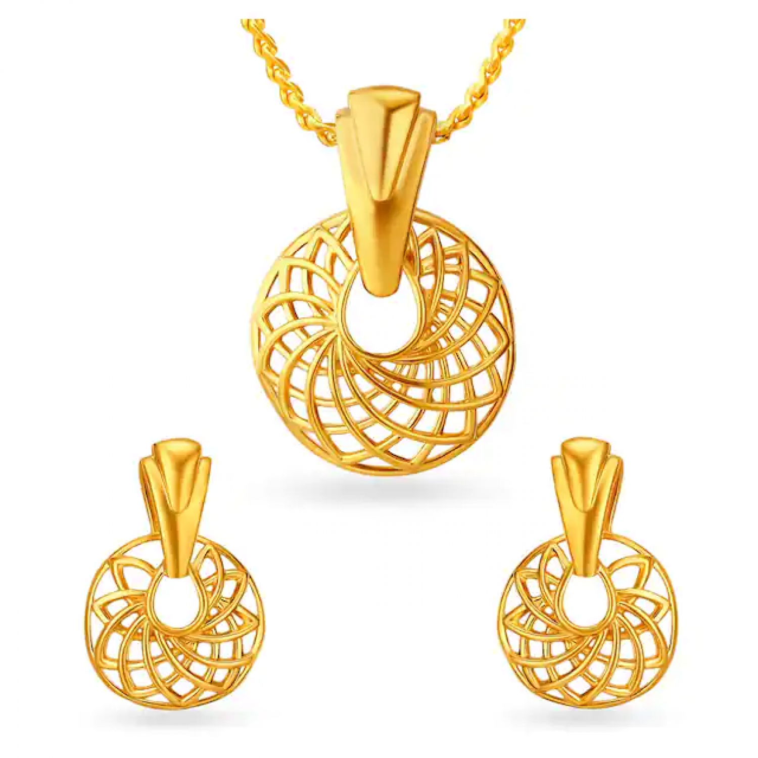 Floral Ingrid Gold Pendant Set
