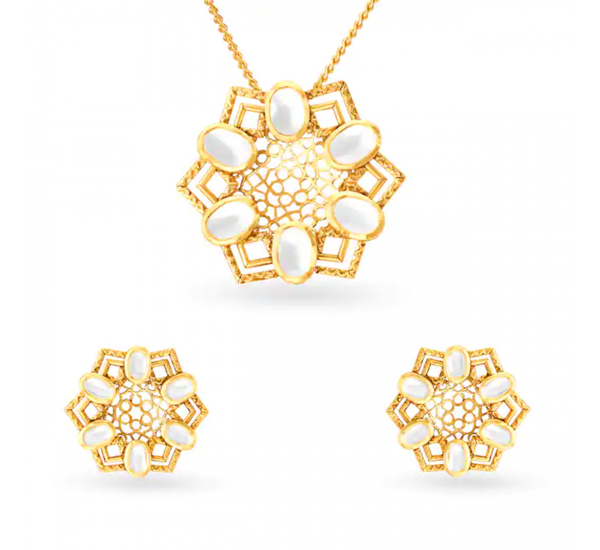 Enamel Gold Pendant Set