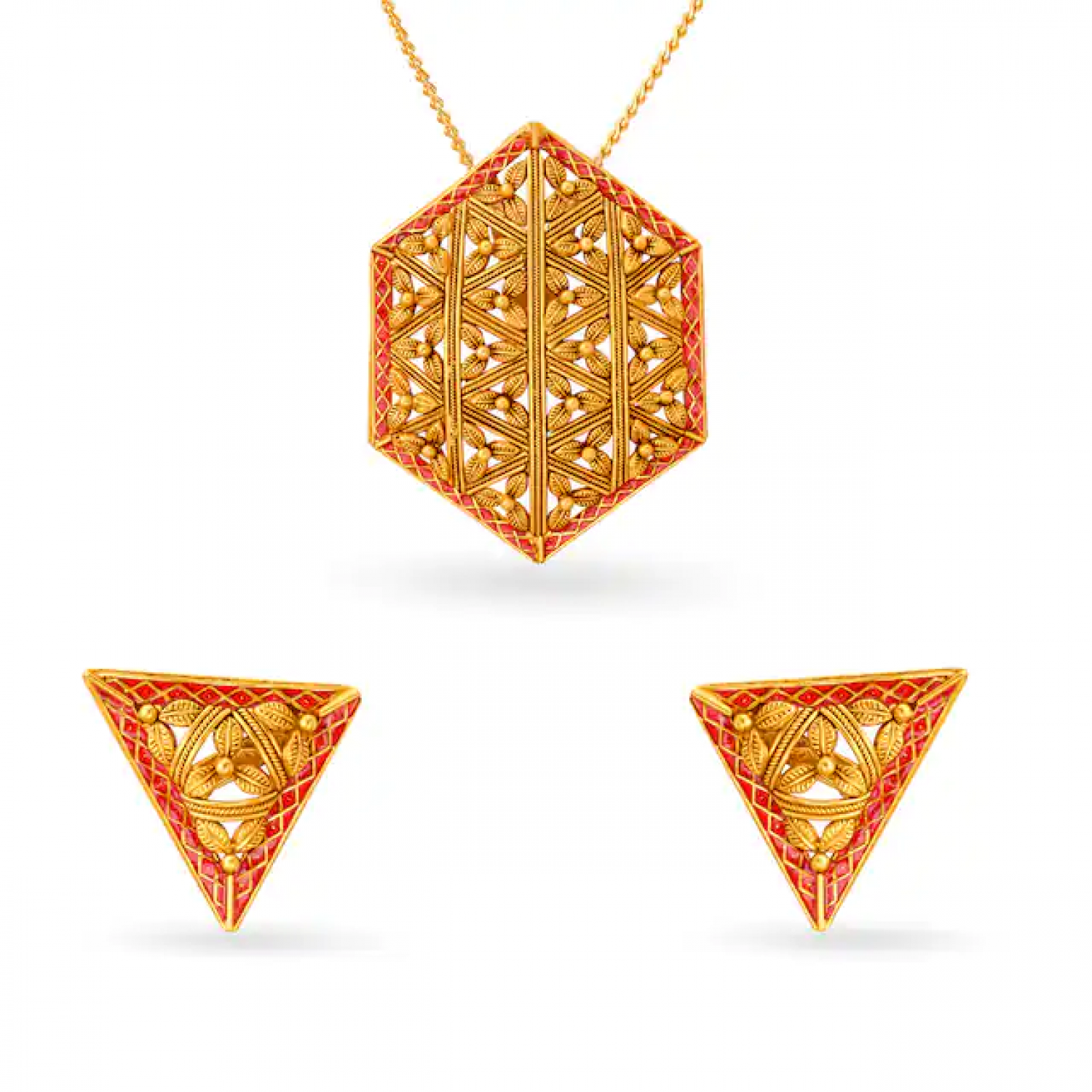 Renuka Gold Pendant Set