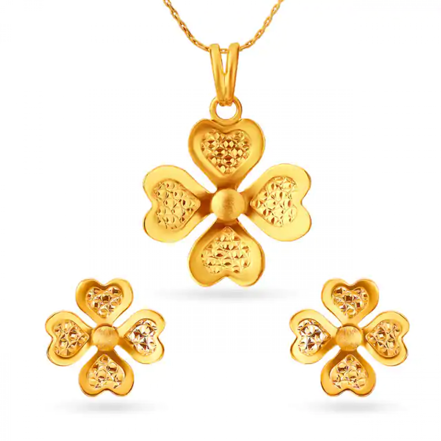 Lydia Floral Gold Pendant Set