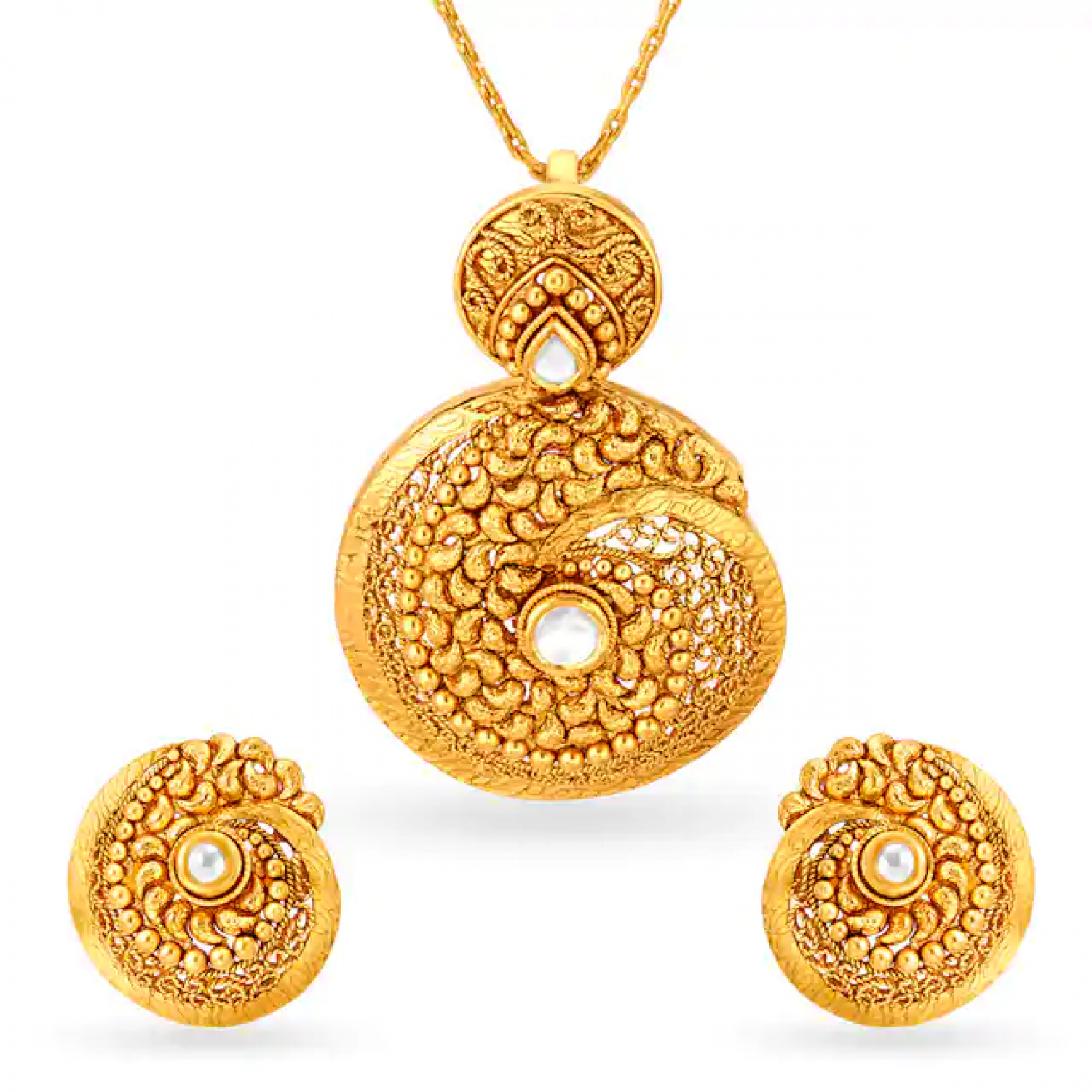 Naomi Elegant Gold Pendant Set
