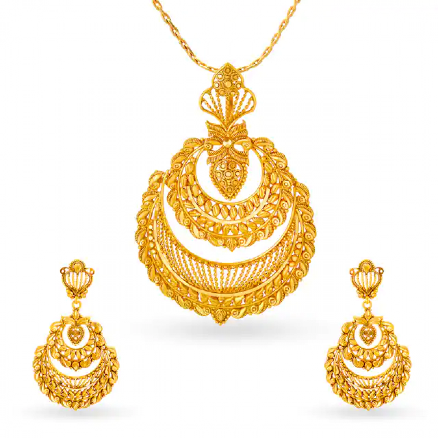 Ornate Gold Pendant Set