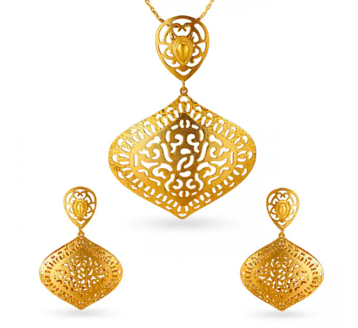 Mesh Gold Pendant Set