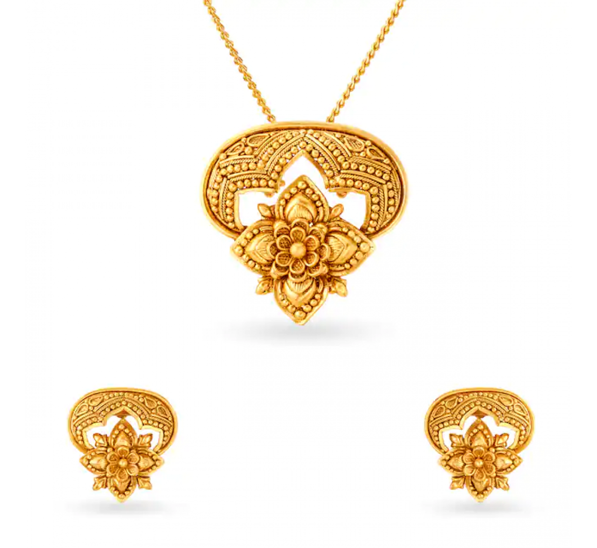 Grand Ornate Gold Pendant Set