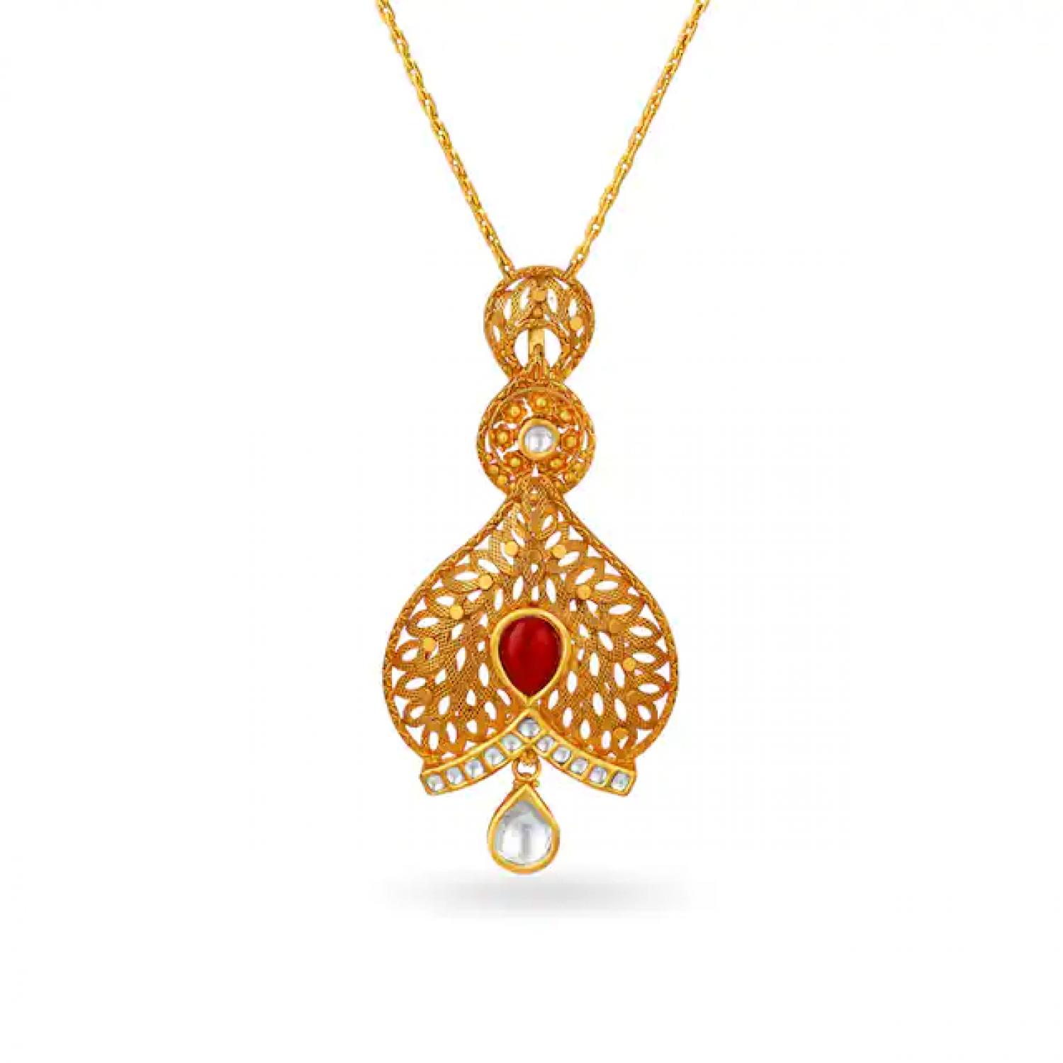 Fresh Floral Gold Pendant Set