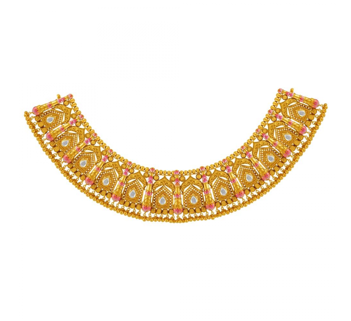 Ajrak Design Gold Necklace Set