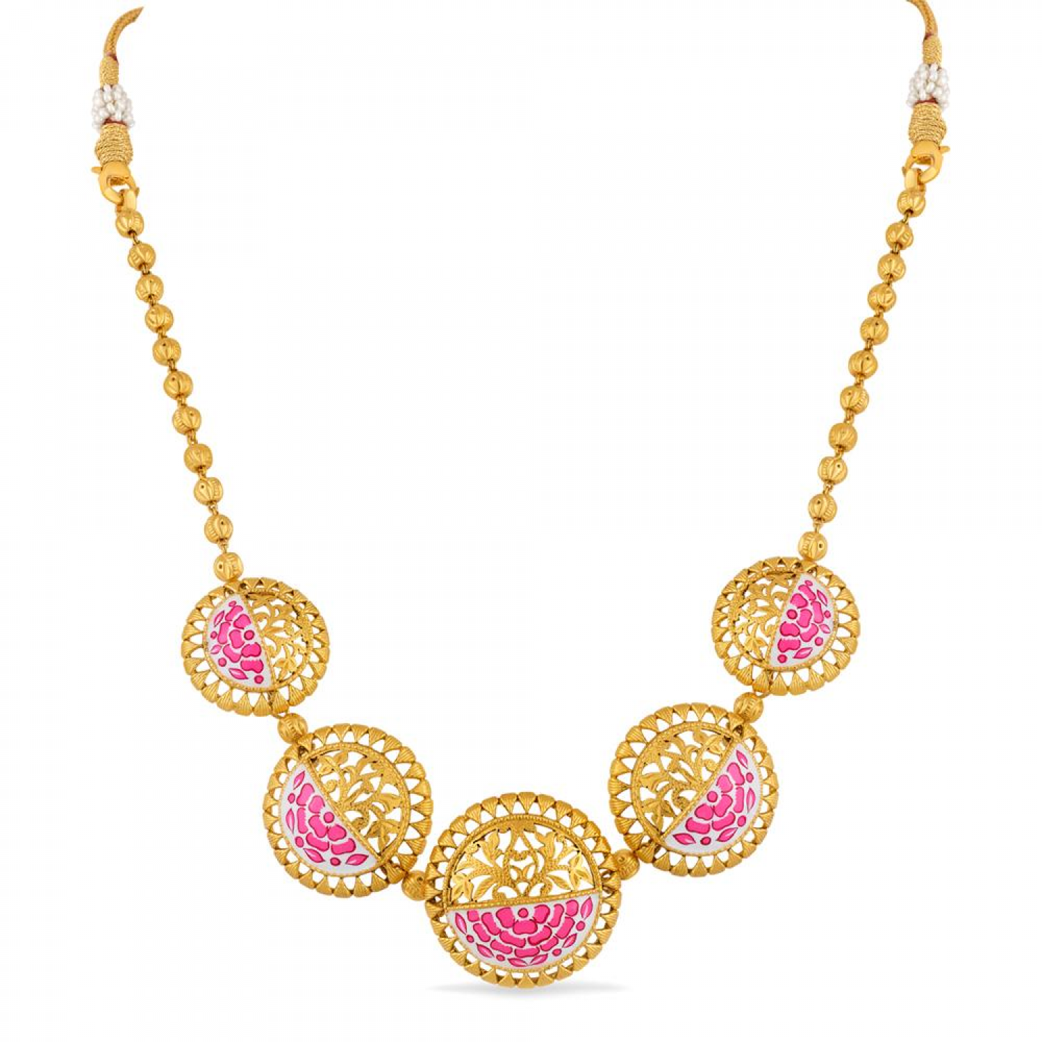 Round Design Gold Necklace Set