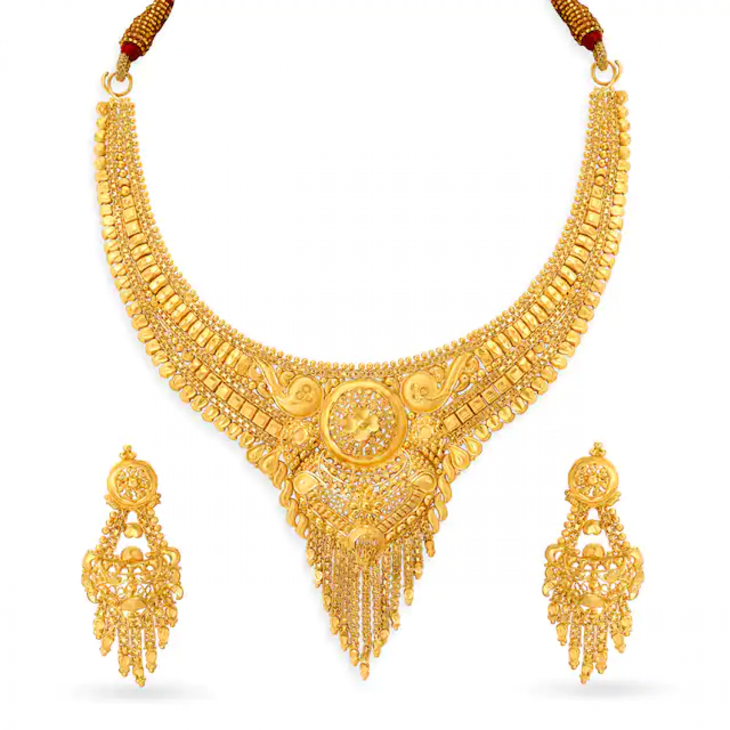 Visha Floral Gold Necklace Set