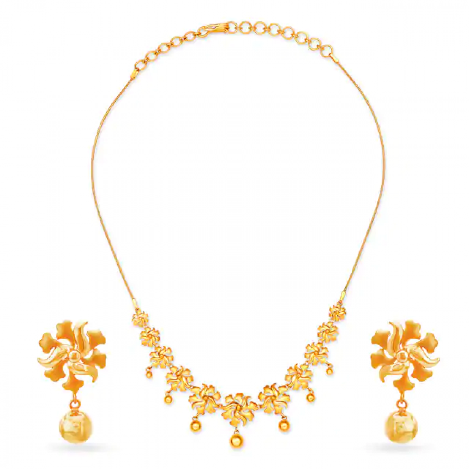 Jane Floral Gold Necklace Set